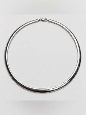 Vintage Italy 925 Sterling Silver Omega Chain Necklace 18.25” 28g